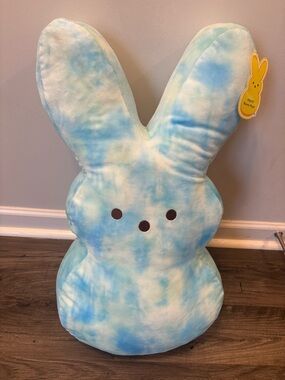 Blue Tie-Dye Bunny Plush Pillow